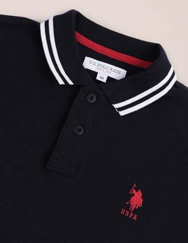 Image of U.S. Polo ASSN. Solid Slim Fit Polo T Shirts for Men - 100% Cotton, Half Sleeves Mens Tshirt