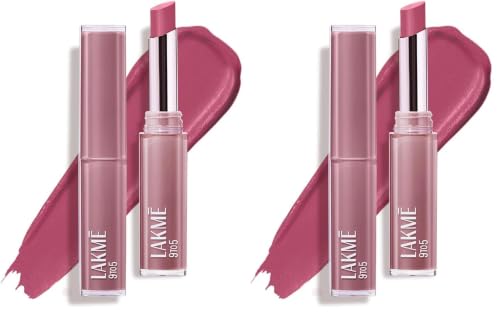 Image of Lakme 9to5 Lip Tattoo Matte Slim Stick, Rosy Sunday, 2g, for Intense Color and Full Coverage, with Bakuchiol and Vitamin E, Smudgeproof and Waterproof, Long-Lasting Lipstick for Women (Pack of 2)