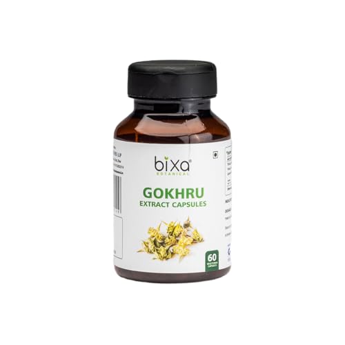bixa Botanical Tribulus Terrestris Capsule (Gokshura/Gokhru) | Herbal Supplement | Gluten Free, Non-GMO, Steam Treated, Vegan, 100% Pure | (60 Count (Pack of 1))