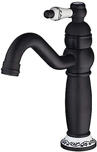 Robinet de salle de bain noir rétro pour rénovation de vasque maison