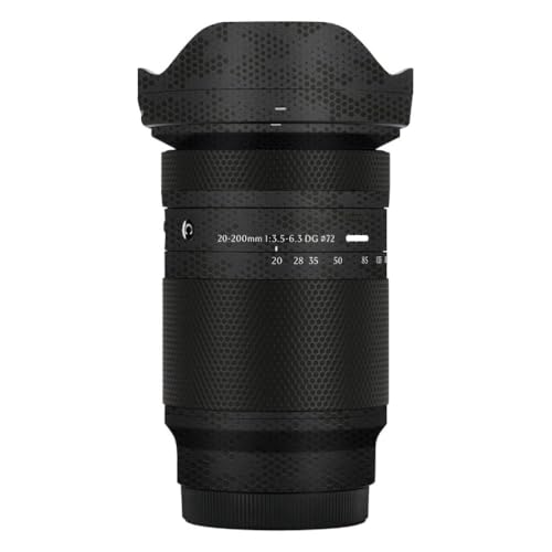 Mebont カメラアクセサリー ステッカー Sigma 20-200mm F3.5-6.3 DG Sony E Mount対応 標準ズームレンズに適合する保護装飾ステッカーで、耐擦傷性、耐摩耗性を備えたレンズスキン保護フィルム、迷彩(蛇鱗黒)