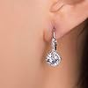 Mia Sarine Rhodium Plated 925 Sterling Silver Cubic Zirconia Halo Lever Back Dangle Bridal Earrings for Women White #1