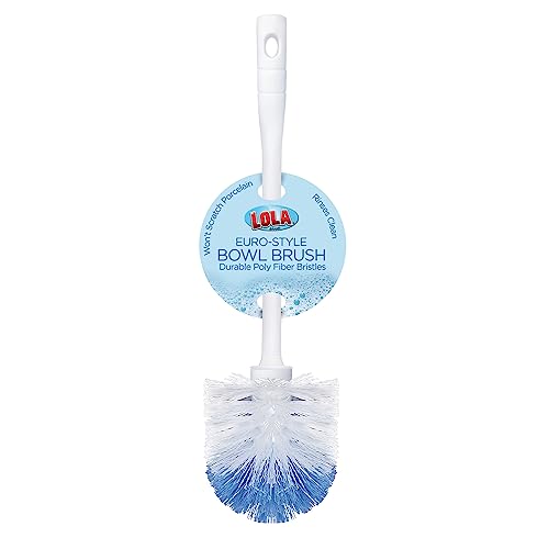 LOLA Products Eurostyle Toilet Bowl Brush, Durable Poly Fiber Bristles, Heavy-Duty Toilet Bowl Brush Cleaner, Ergonomic Comfortable Plastic Handle, Replacement Brush, Long-Lasting - 1 Pack LOLA Products Eurostyle Toilet Bowl Brush, Durable Poly Fiber Bristles, Heavy-Duty Toilet Bowl Brush Cleaner, Ergonomic Comfortable Plastic Handle, Replacement Brush, Long-Lasting - 1 Pack