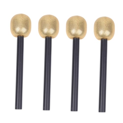 Hemobllo 4pièces Microphone Simulé Plastique Doré Lot de Jouets Imitation pour Garçon Fille Performances Scéniques Et Jeux De Rôle