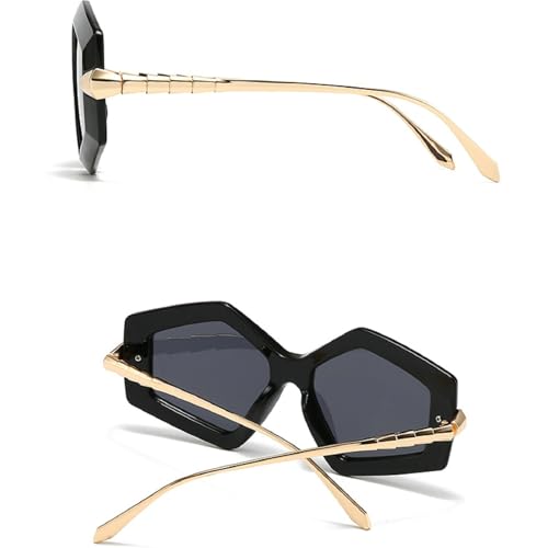 Fashion Geometry Polygon Sunglasses Women Fashion Gradient Shades UV400 Men Punk Blue Green Sun Glasses3