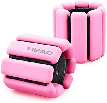 Set Van 2 Verstelbare Enkel- & Polsgewichten - Silicone Pilates Gewichten Roze/Zwart/Grijs