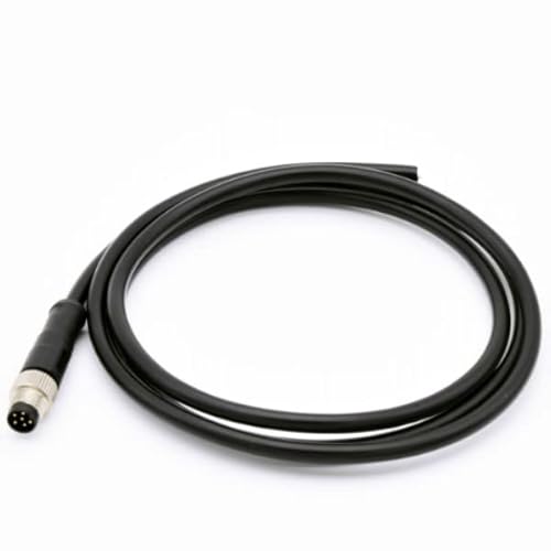 M8 Male Plug 6 Pin Waterproof Connector, A Coding Industrial Sensor Connector Straight Solder Type 8mm Connector Molded Cable 24AWG 1M IP67 Industrial Adapter for Aviation