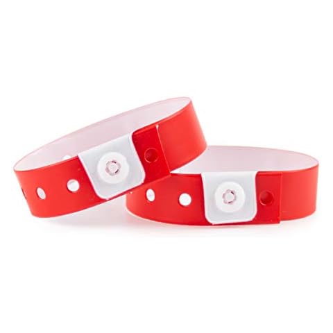 Set de 100 pulseras de plástico/vinilo rojas Cover