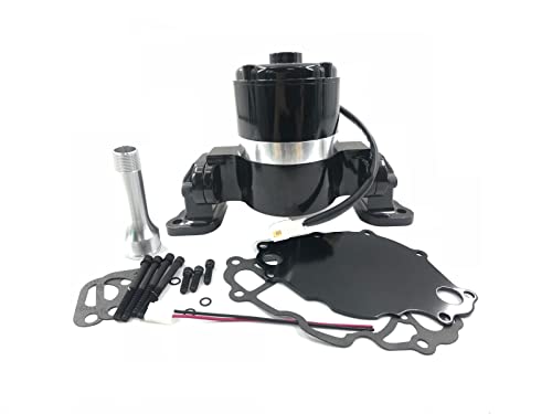 Small Block For Ford Electric Water Pump 289 302 351W SBF High Volume Flow w/PLATE (Black)