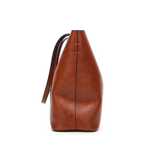 Sac seau en cuir ciré tout usage et grand cabas de shopping