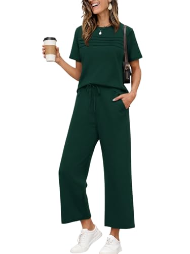 Image of TYSORT Women Casual Summer co ords Set Track Suit Oversized Top Baggy Pant,Top and Pajama Set