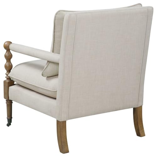 Sillón Beige Tapizado con Ruedas miniatura 2
