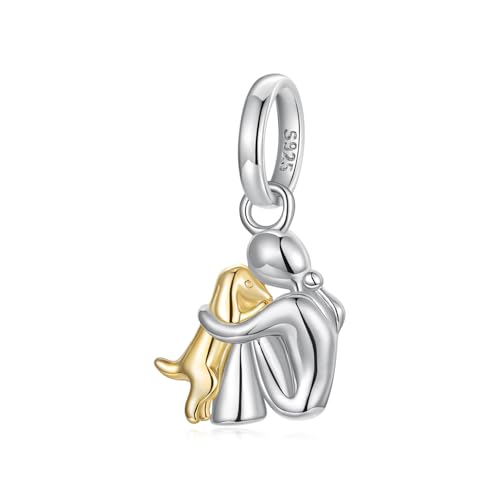 Abalorio de plata de ley 925 de zorro animal familiar compatible con pulsera de cumpleaños mujer