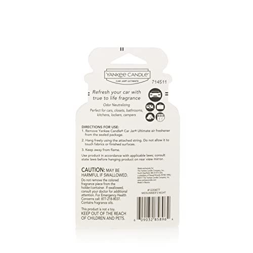 Image of Yankee Candle Car Jar Ultimate Vanilla Cupcake Hanging Air Freshener, 1 Count, Up to 30 Days