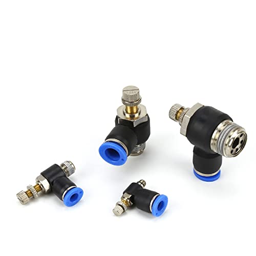 Válvula de control de flujo de aire comprimido con conector neumático macho para tubo 8