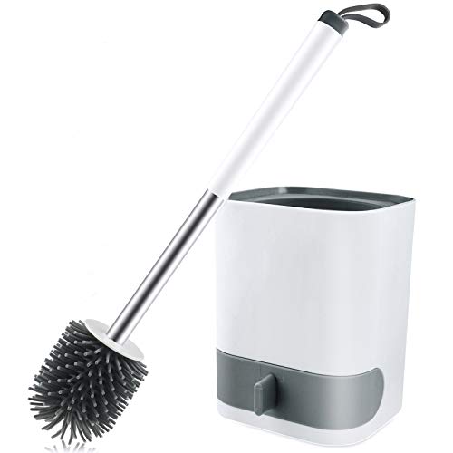 Toilet Brush and Holder Set,S SVUENCIO Wall-Hung Toilet Bowl Brush and Holder Without Punching,Toilet Brush with Square Base Holder and Drawer Type Water Receiving Tray Toilet Brush and Holder Set,S SVUENCIO Wall-Hung Toilet Bowl Brush and Holder Without Punching,Toilet Brush with Square Base Holder and Drawer Type Water Receiving Tray