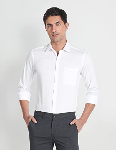 Image of Arrow Slim Fit Mens Formal Shirt - 100% Cotton, Breathable & Comfortable, Full Sleeves Shirts for Men