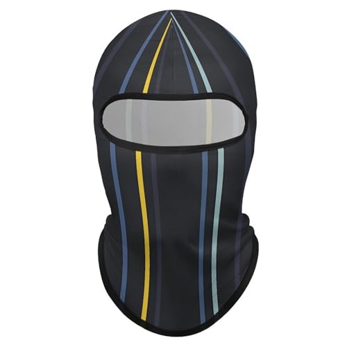 Balaclava para Hombres con Estampado de Rayas Amarillas para Invierno, Máscara Facial para Ciclismo y Esquí miniatura 1