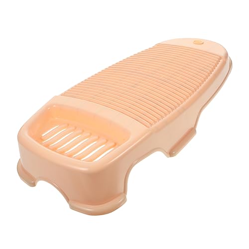 Cabilock Anti-skid Plastic Washboard for Laundry Large Portable Hand Washing Board with Hanging Hole Thickened Skin-colored Home Washing Scrubbing Tool for Household Use