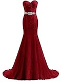 Likedpage Women's Lace Mermaid Bridal Wedding Dresses (US12, Wine Red) …