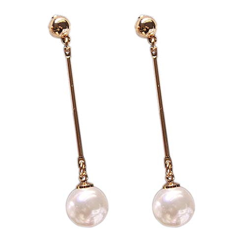 Romote Pendientes de Gota de la Borla de la Barra simulada de Perlas Largo para Las Mujeres OL Estilo Dulce cuelgan Brincos PartyGift