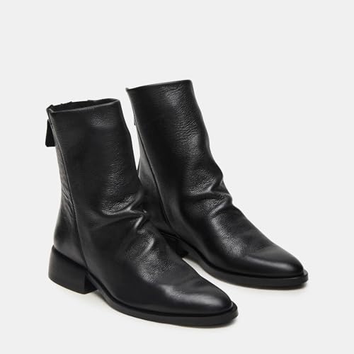 MICIFA Ankle Boots for Women Comfortable Round Toe Low Chunky Block Heel Booties Short Boots Casual Back Zipper Booties Shoes2