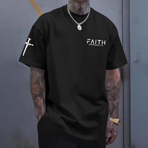 Christian Faith Cross Shirts for Men Jesus God Bible Verse Shirt Religious Inspirational Tshirts Graphic Cotton Tees3