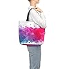kkvhhyuo Stains of Watercolor Paint Splatters Print Tote Bag for Women, Large Reusable Shoulder Bag Simple Handbags for College School Work Shopping Travel #1