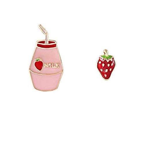 Tiny Strawberry Milk Stud Earrings for Women Food Teen Simple Creative Female Earrings