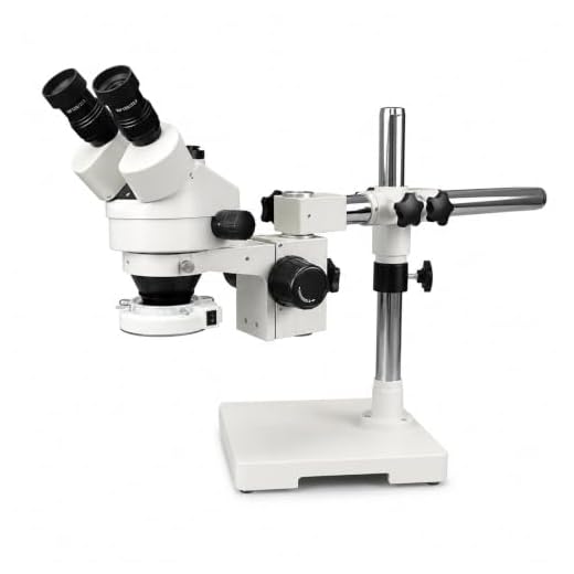 Vision Scientific VS-3EZ-IFR07 Binocular Trinocular Zoom Stereo Microscope | 10x WF Eyepiece | 0.7X—4.5X Zoom, 3.5X—90x Magnification, 0.5X & 2X Auxiliary Lens
