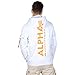 Produktbild ALPHA INDUSTRIES Herren Back Hoody Print Kapuzenpullover, White/neon orange, S