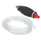 HELEVIA 16 Mm/0,63 Zoll Siphon-Handpumpe, Gummi-Quetschball, Benzin, Kraftstoff, Wassertransfer mit 2 M/6,6 Fuß Schlauch für Autos, Motorräder, LKWs, Universell für Rasenmäher,