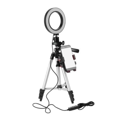 PRETYZOOM LED Ring Light with Tripod Stand for Streaming and Videos Powered with Phone Holder for Convenient Lighting Random Color