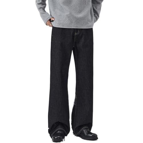 Men's Denim Pants Spring Black A-Line Straight Leg Jeans2