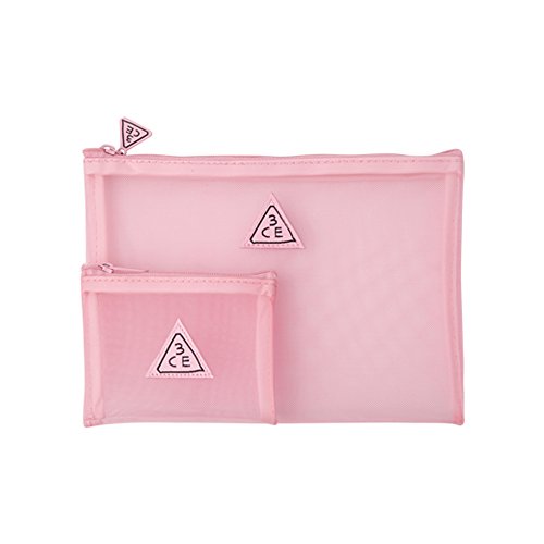 3CE MESH POUCH 2 colors to choose / mesh pouch / vacance pouch / cosmetic pouch (PINK)