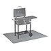 Relaxdays Bodenschutzmatte, Outdoor Grillschutzmatte, rutschfeste Unterseite, BBQ-Matte, waschbar, 150 x 100 cm, Silber