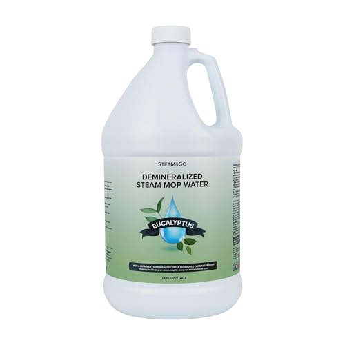 Steam & Go Demineralized Water for Steam Mop Eucalyptus Mint Scent 128 oz (Pack of 1) | Scented Floor Cleaner Solution Ready-to-Use Compatible with Any Steam Cleaner