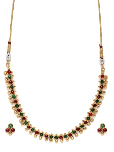 Juego de joyas DMZ-2462 con acabado de alta joyería en latón dorado y pedrería fina