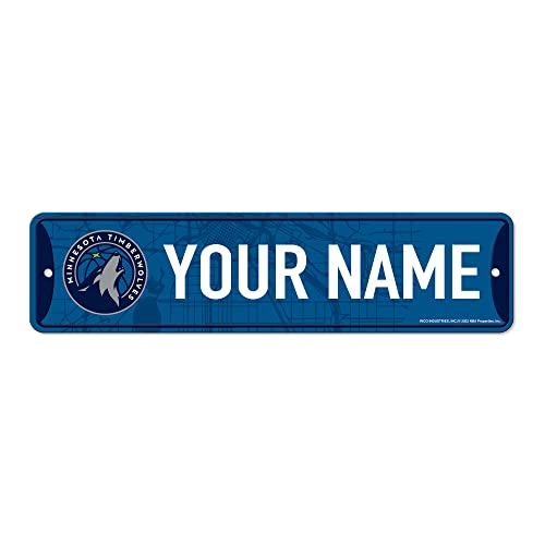 Rico Industries NBA Basketball Minnesota Timberwolves Primary Personalized Metal Street Sign 4