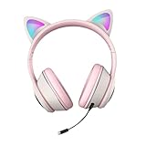 Outanaya Rgb光る猫耳ヘッドセット ゲーミングヘッドフォン Pc ノートパソコン対応 有線 マイク付き 学習用 音楽鑑賞用 折りたたみ式 ステレオ ノイズリダクション