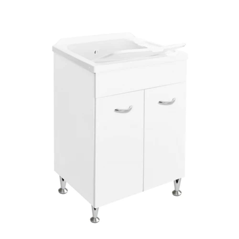 Dianhydro Lavatoio con Mobile in idrofugo e tavola in Polipropilene 60x60cm, (PP), 60 x 60 cm