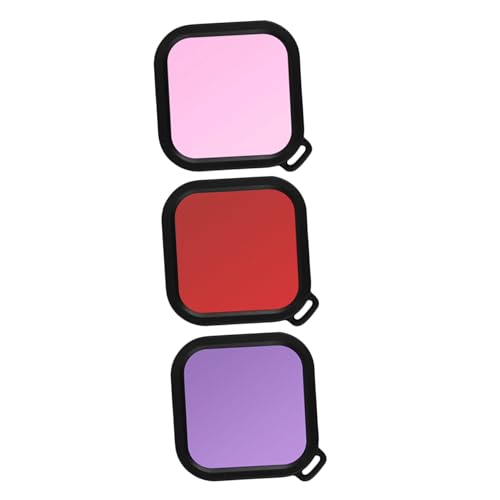 Operitacx Lot de 3 Set de Filtres de Plongée pour Caméra de Sport, Correction des Couleurs sous-Marine, Filtres Rouge, Violet et Rose Adaptés à Différentes, Photographie sous-Marine