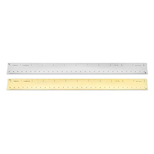 Image of Alumicolor Aluminum Combination Hollow Drafting Scale for School, Office and Art, 12IN, Gold