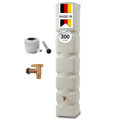 4rain Basic Regentonne Komplett-Set 300 Liter sandbeige inkl. Kunststoff-Auslaufhahn und Fallrohranschluss - Wandtank, Wassertank, Fass, Regenfass, Regenwassertonne, Regenwassertank, Wasserbehälter 4rain Basic Regentonne Komplett-Set 300 Liter sandbeige inkl. Kunststoff-Auslaufhahn und Fallrohranschluss - Wandtank, Wassertank, Fass, Regenfass, Regenwassertonne, Regenwassertank, Wasserbehälter