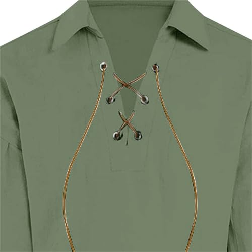 Renaissance Shirt for Kids Boy Vintage Medieval Pirate Tshirts Tween Boys Cotton Linen Long Sleeve V-Neck Performance Tops3