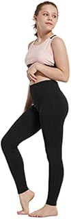 BALEAF Youth Girls' Athletic Dance Leggings Compression Pants Running Active Yoga Tights with Back Pocket Black S