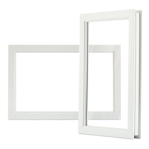 Veri Beond 4 Pack Vinyl-Framed Garage Door Window- UV-Resistant Organic Glass Panels Garage Door Window Inserts, Easy DIY Installation for Garage/Barn/Shed Doors - Weatherproof