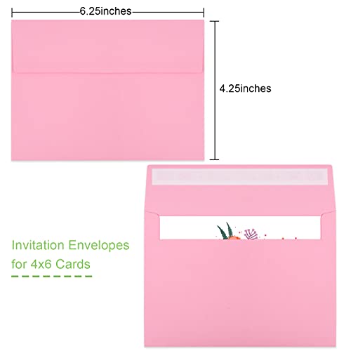 Image of 70 Packs A4 Envelope, Pink A4 Envelopes, 4x6 Photo Envelopes for Invitations, Envelopes Self Seal for Weddings, Baby Shower, Photos, Postcards, Greeting Cards, Mailing