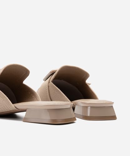 Image of NEWBELLA Women's Flat Pointed Toe Mules, Apricot