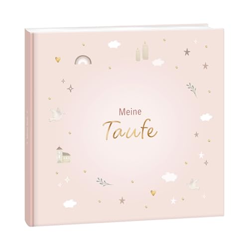 mintkind Taufbuch Baby Meine Taufe Ausfüllbuch und Gästebuch zur Taufe rosa Pattern Design mit Platz für Fotos Gästewünsche und Erinnerungen 60 Seiten Hardcover Erinnerungsalbum für dein Mädchen
